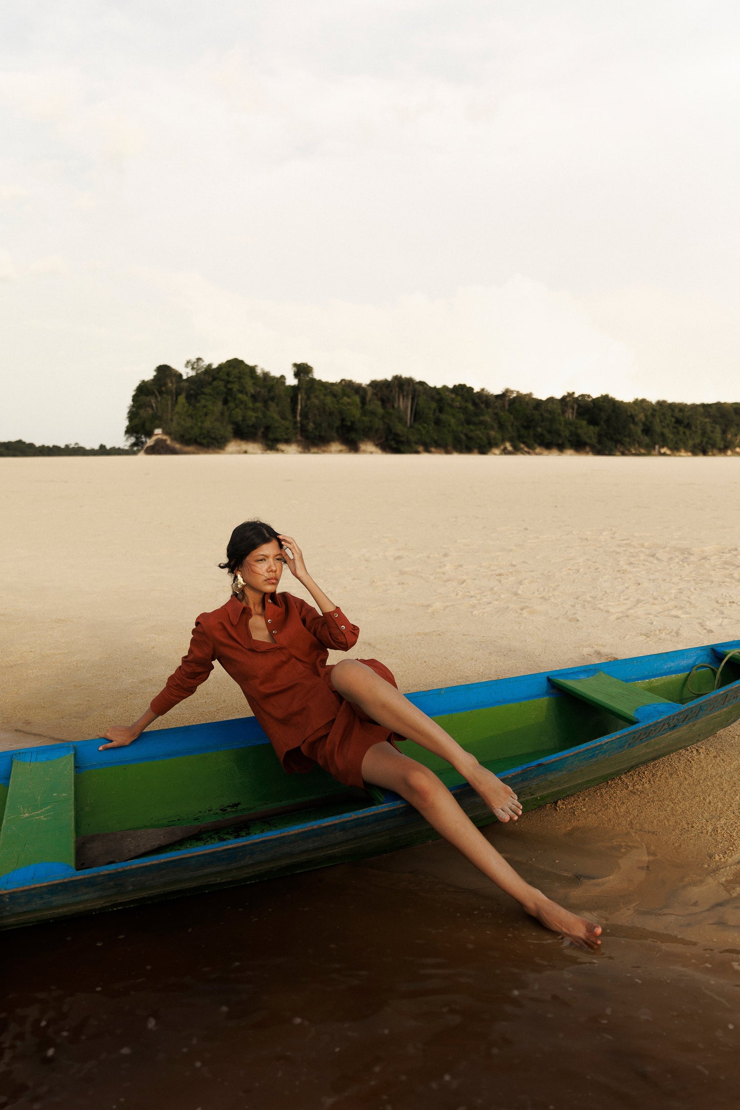 Camisa Banzeiro Linho Rami Marrom Soul Hara