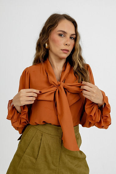 Blusa Laço Marrom Soul Hara
