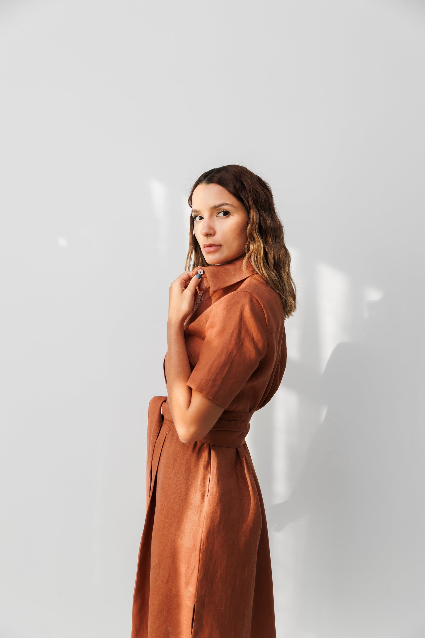 Chemise Manga Curta Linho Pregas Soul Hara