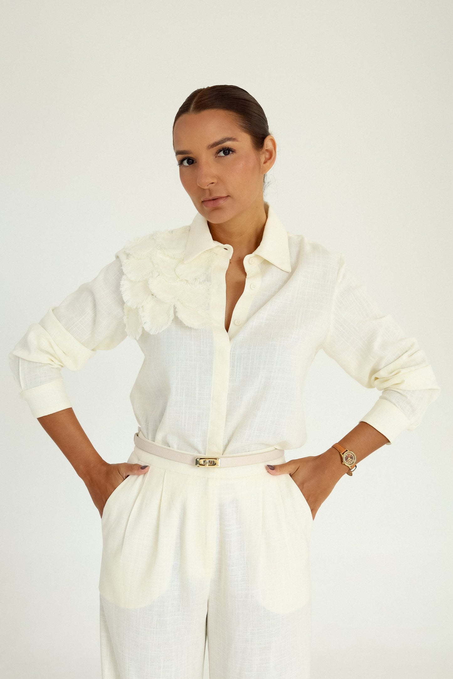 Calça Pantalona Com Pregas Tapioca Soul Hara