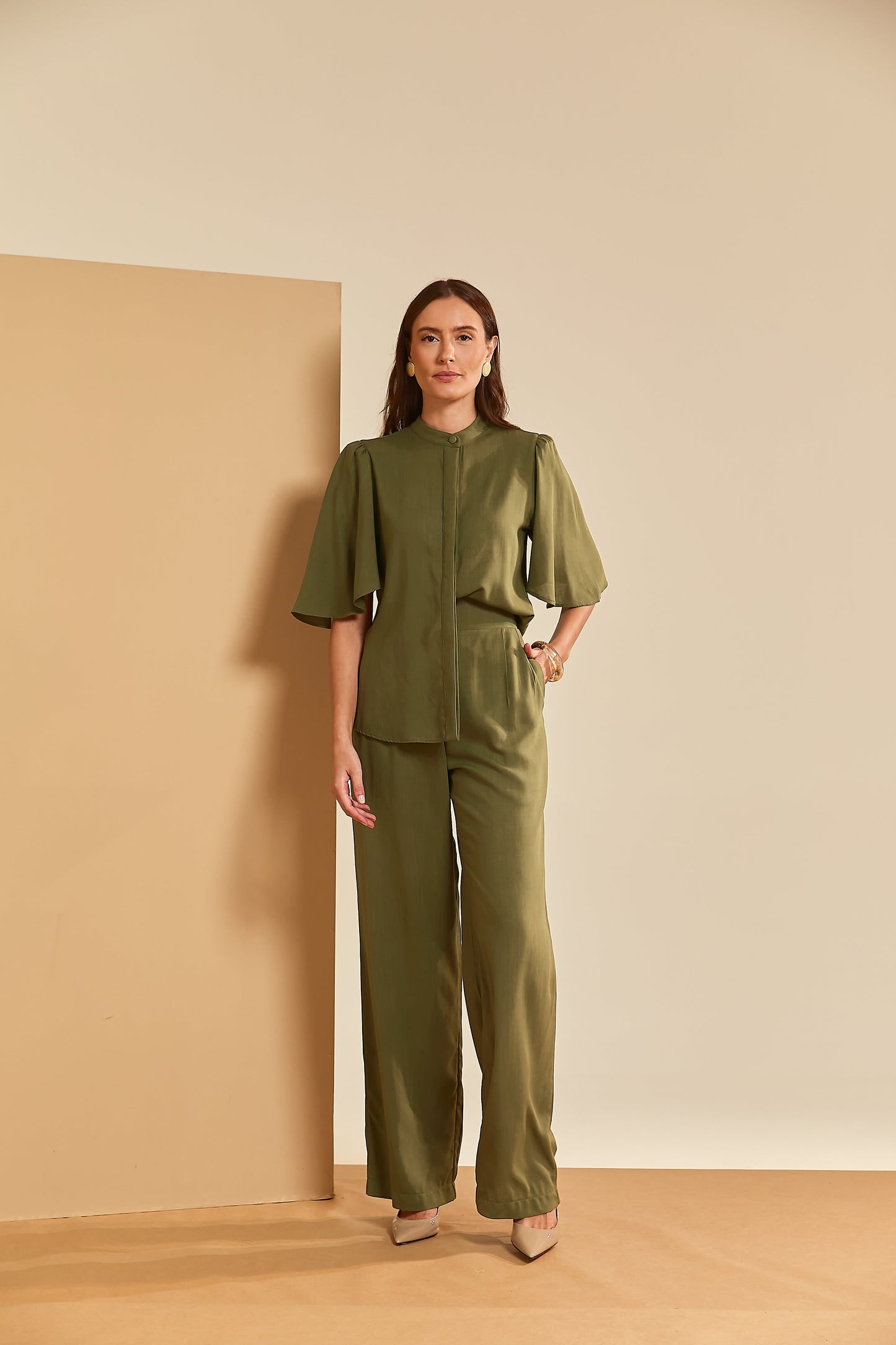 Camisa Manga Folha Verde Militar Soul Hara