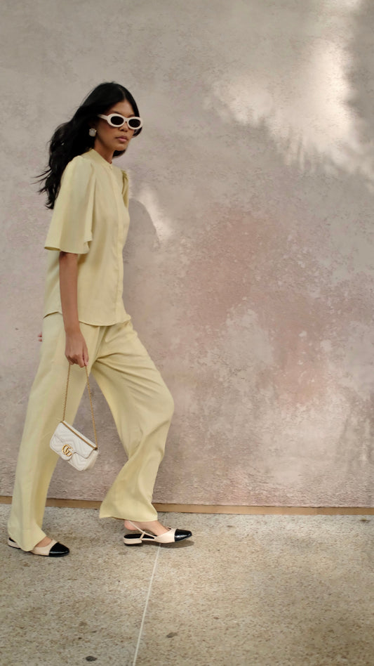 Calça Pantalona Essencial  Amarelo Jaca Soul Hara