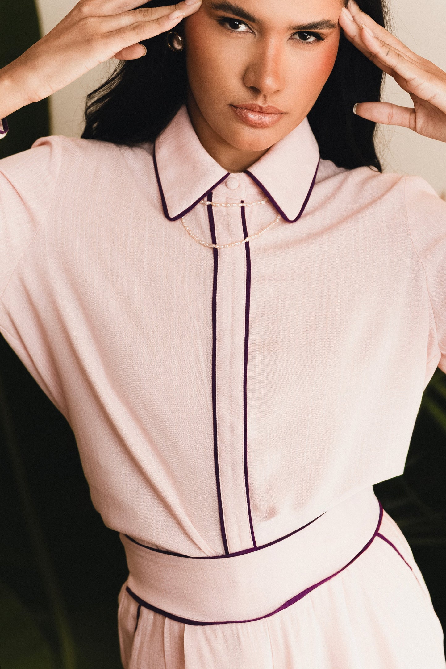 Camisa Essencial com Vivo Rosa/Roxa Soul Hara