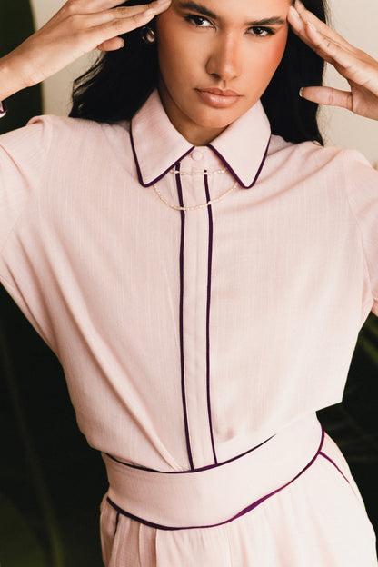 Camisa Essencial com Vivo Rosa/Roxa Soul Hara