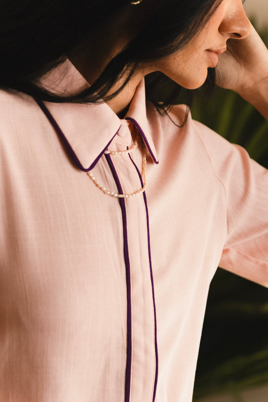 Camisa Essencial com Vivo Rosa/Roxa Soul Hara