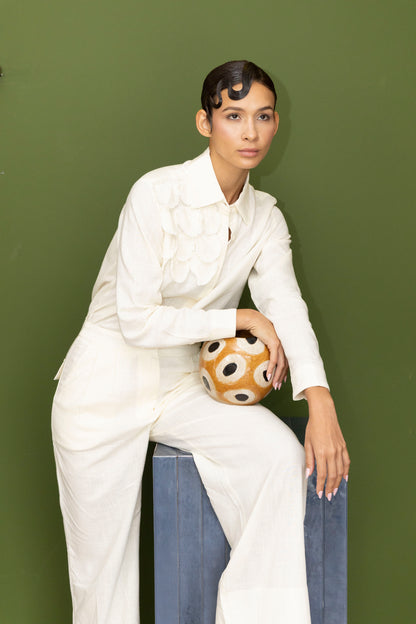 Calça Pantalona Com Pregas Tapioca Soul Hara