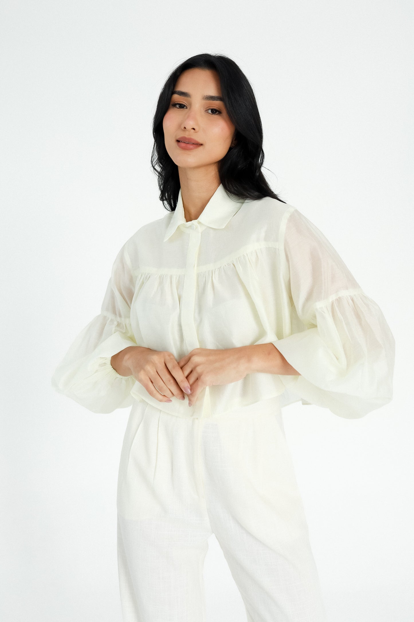 Blusa Cropped Bufante Amarelo Jaca Soul Hara