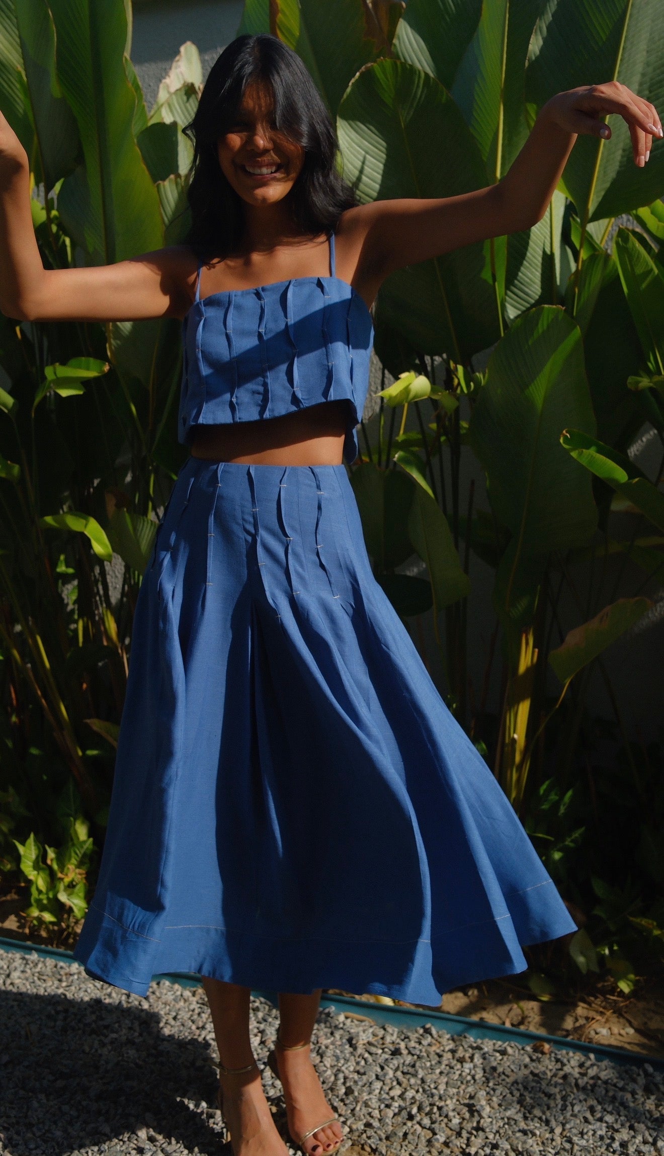 Saia Nervuras Azul Soul Hara