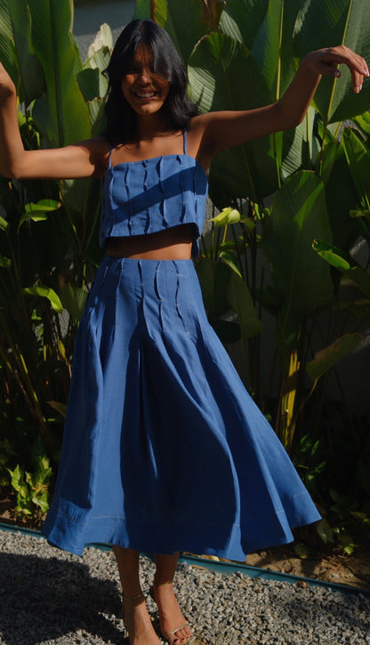 Saia Nervuras Azul Soul Hara