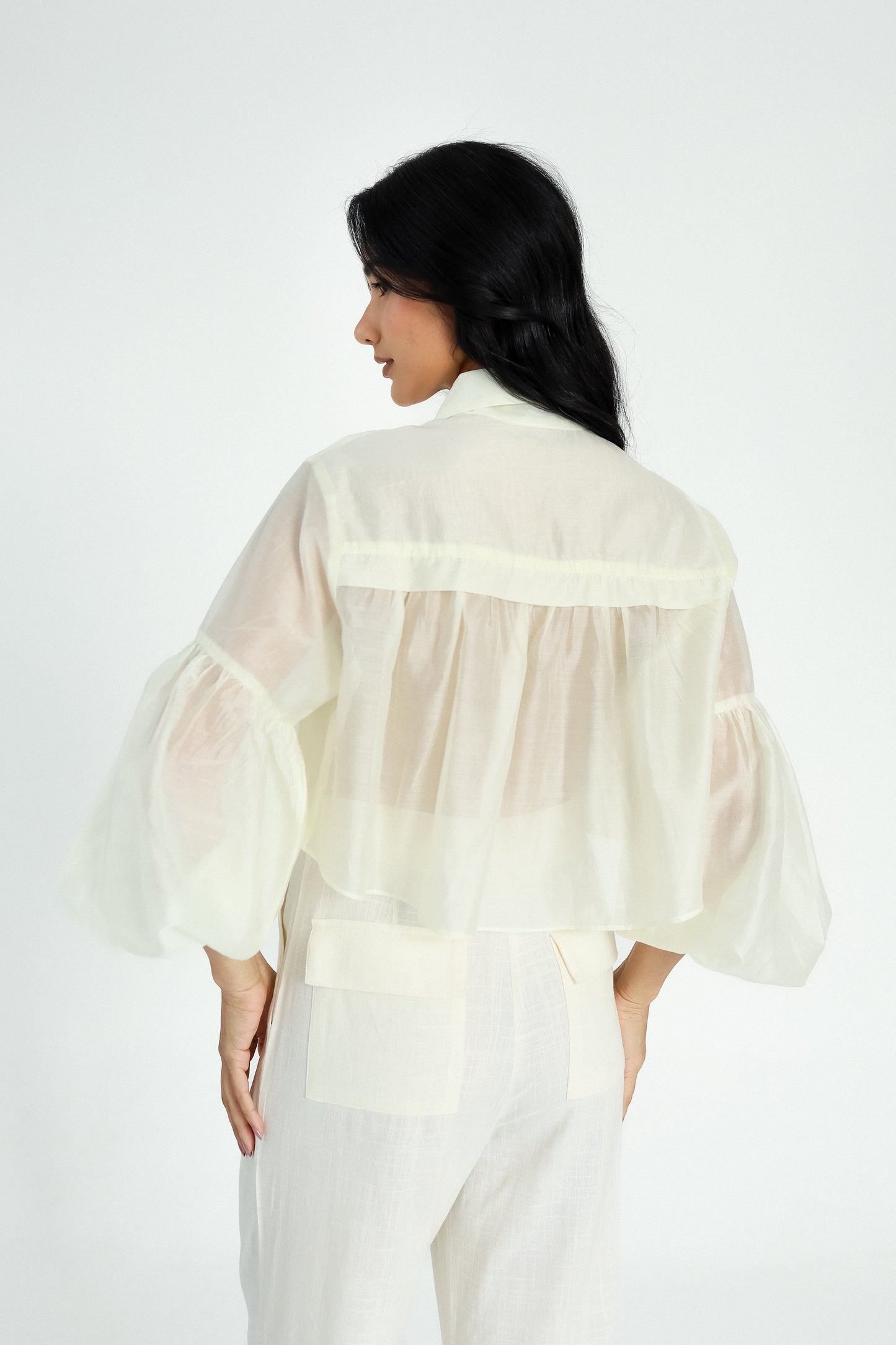 Blusa Cropped Bufante Amarelo Jaca Soul Hara