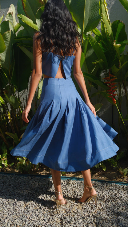 Saia Nervuras Azul Soul Hara