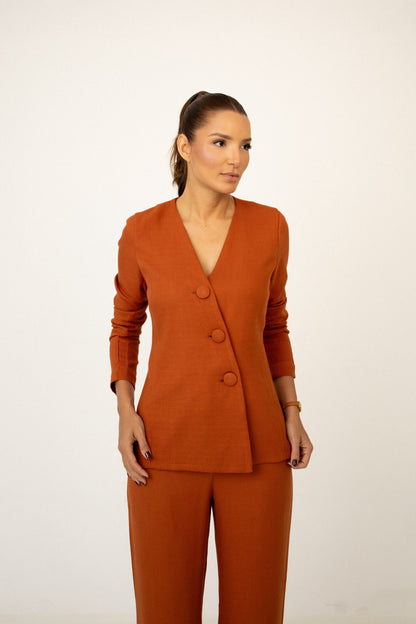 Blazer Transpasse Assimétrico Toffee Soul Hara