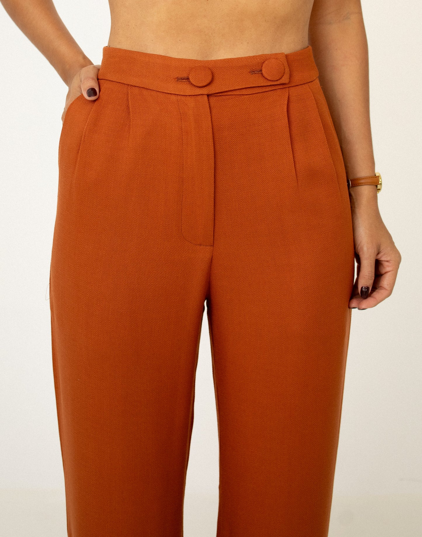 Calça Alfaitaria Transpassado Toffee Soul Hara