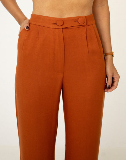 Calça Alfaitaria Transpassado Toffee Soul Hara