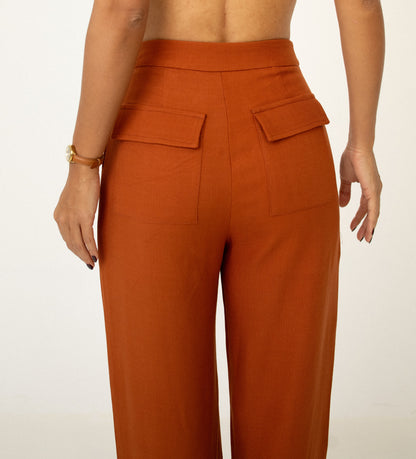 Calça Alfaitaria Transpassado Toffee Soul Hara