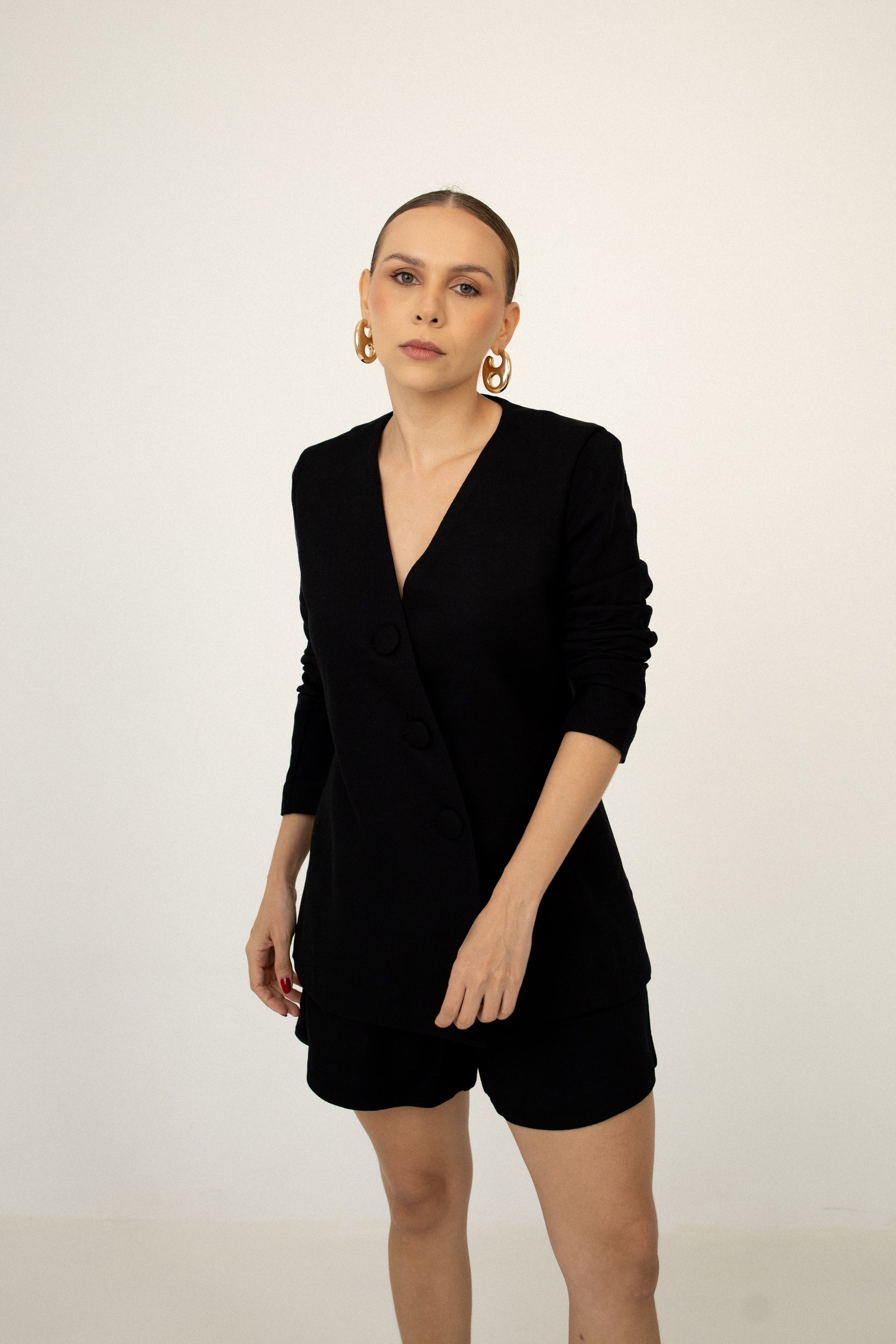 Blazer Transpasse Assimétrico Preto Soul Hara