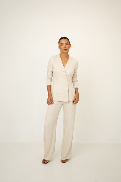 Blazer Transpasse Assimétrico Natural Soul Hara