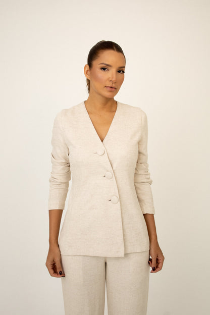 Blazer Transpasse Assimétrico Natural Soul Hara