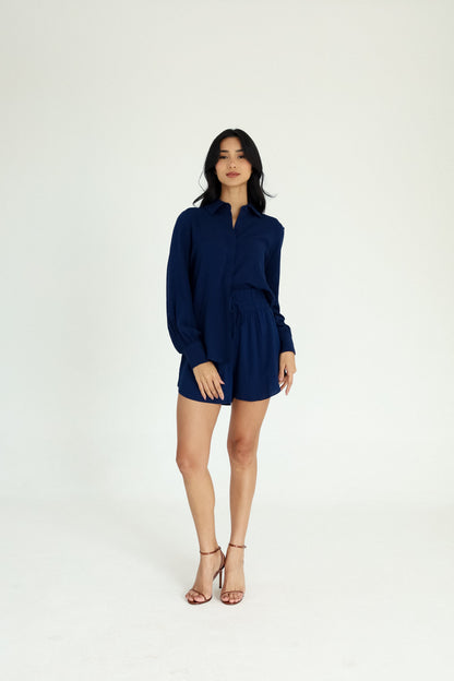 Short Cós Elástico Azul Marinho Soul Hara