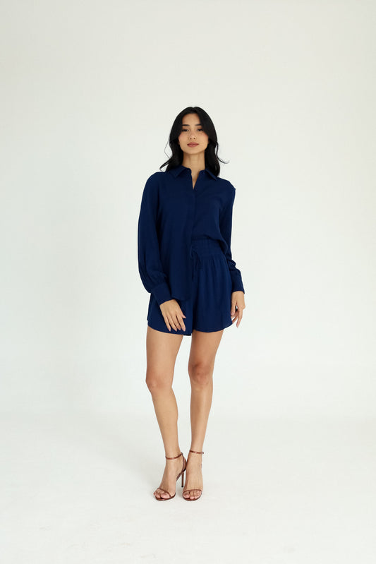 Short Cós Elástico Azul Marinho Soul Hara