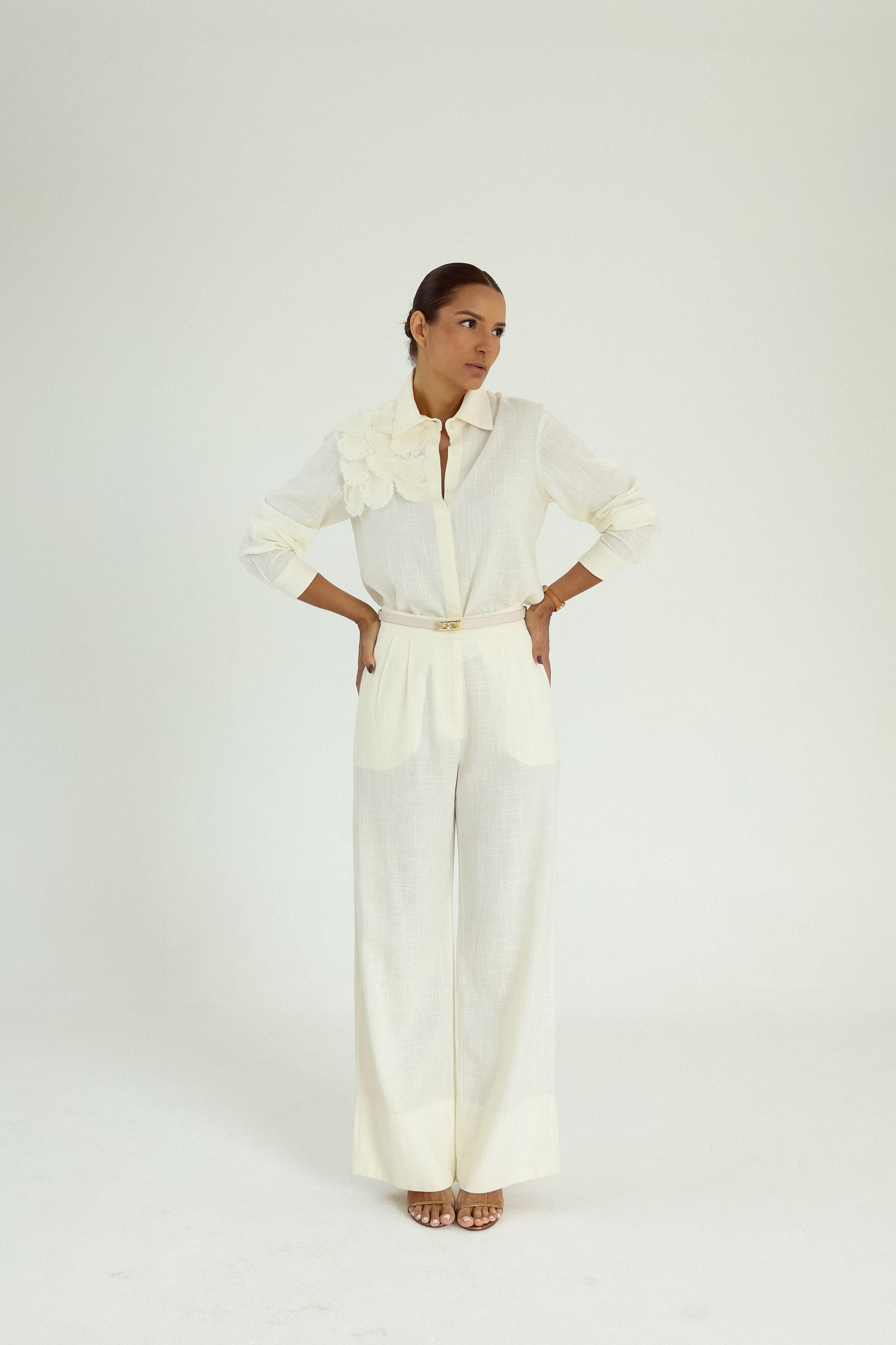 Calça Pantalona Com Pregas Tapioca Soul Hara