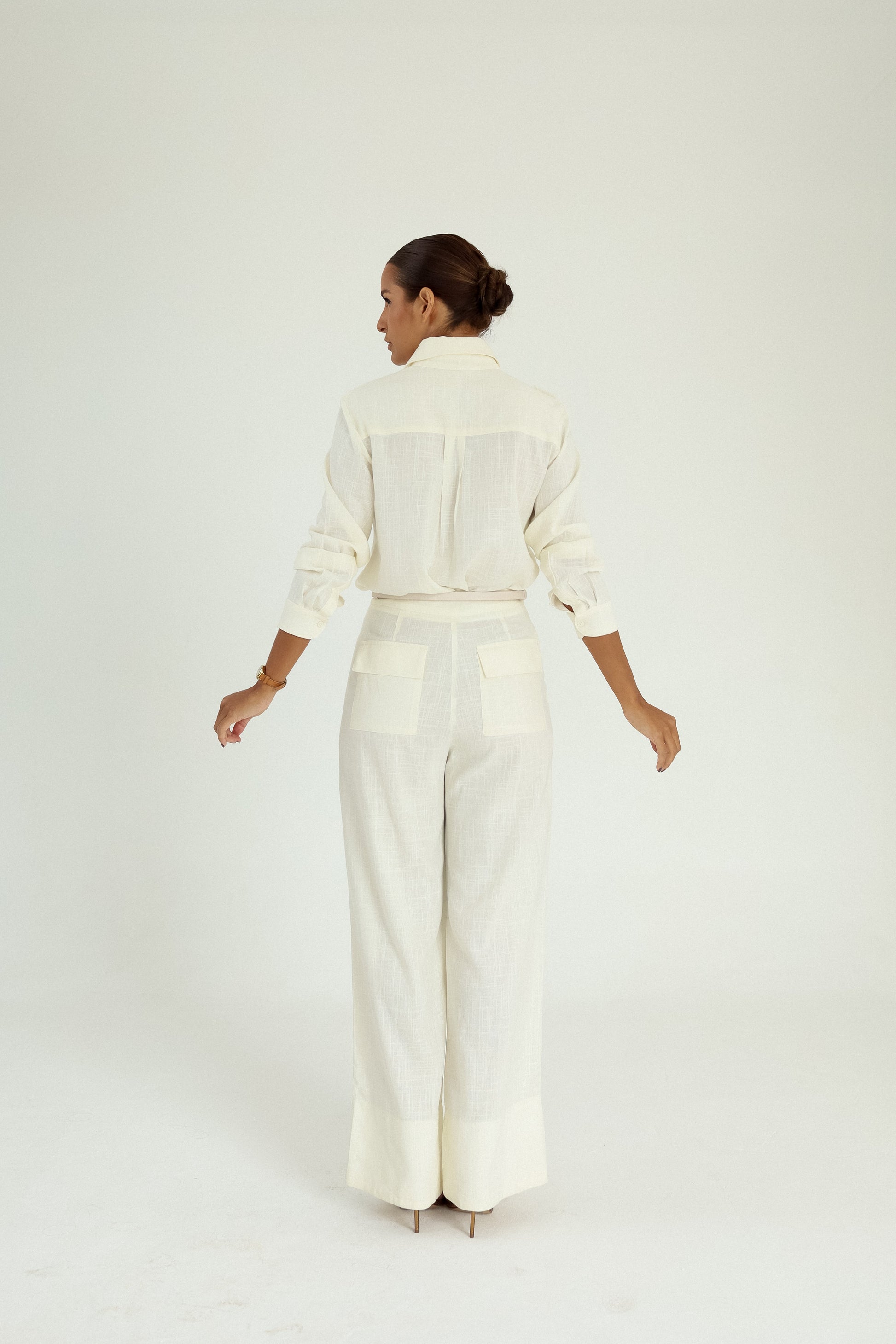 Calça Pantalona Com Pregas Tapioca Soul Hara