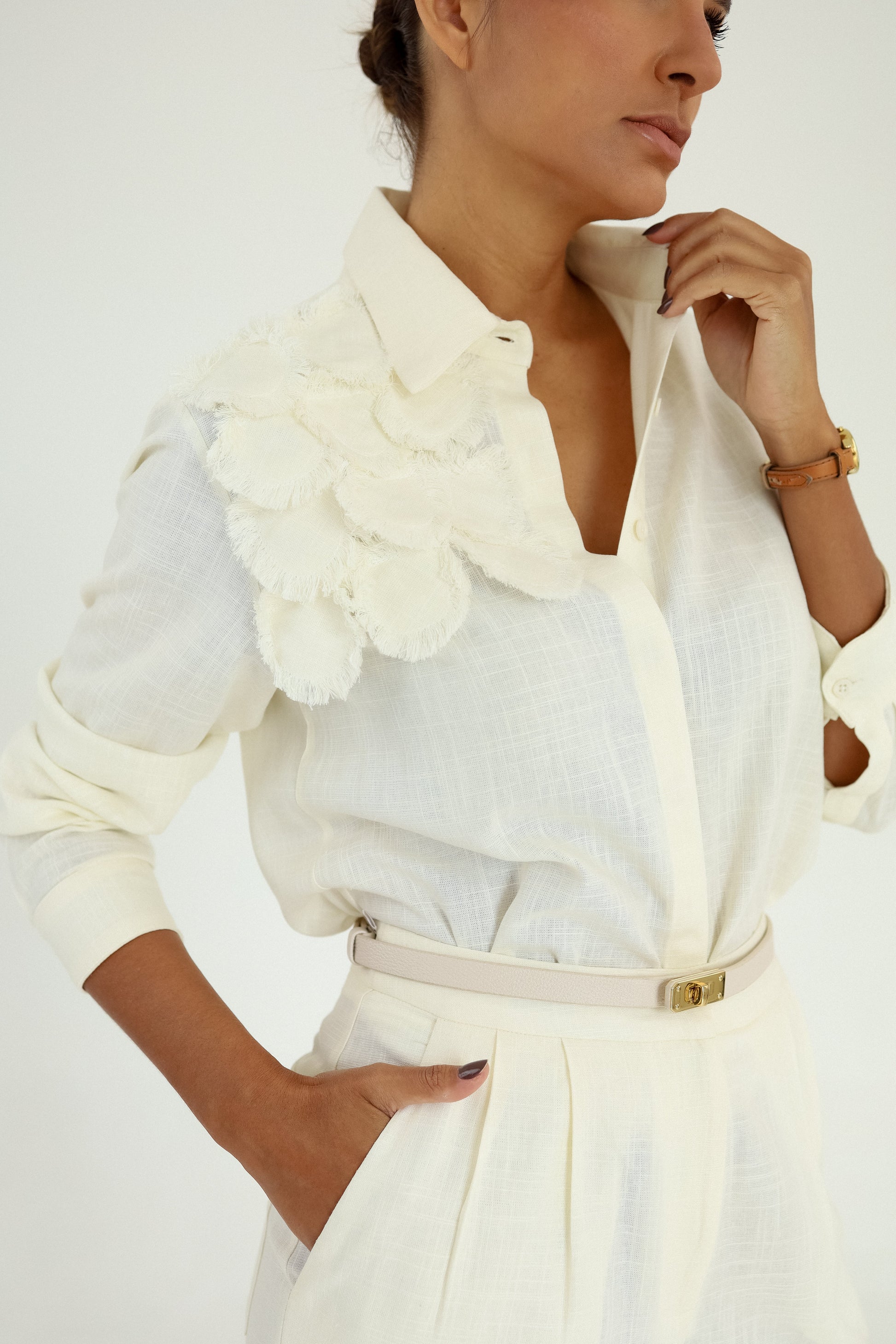 Camisa Punho Com Escamas Tapioca Soul Hara