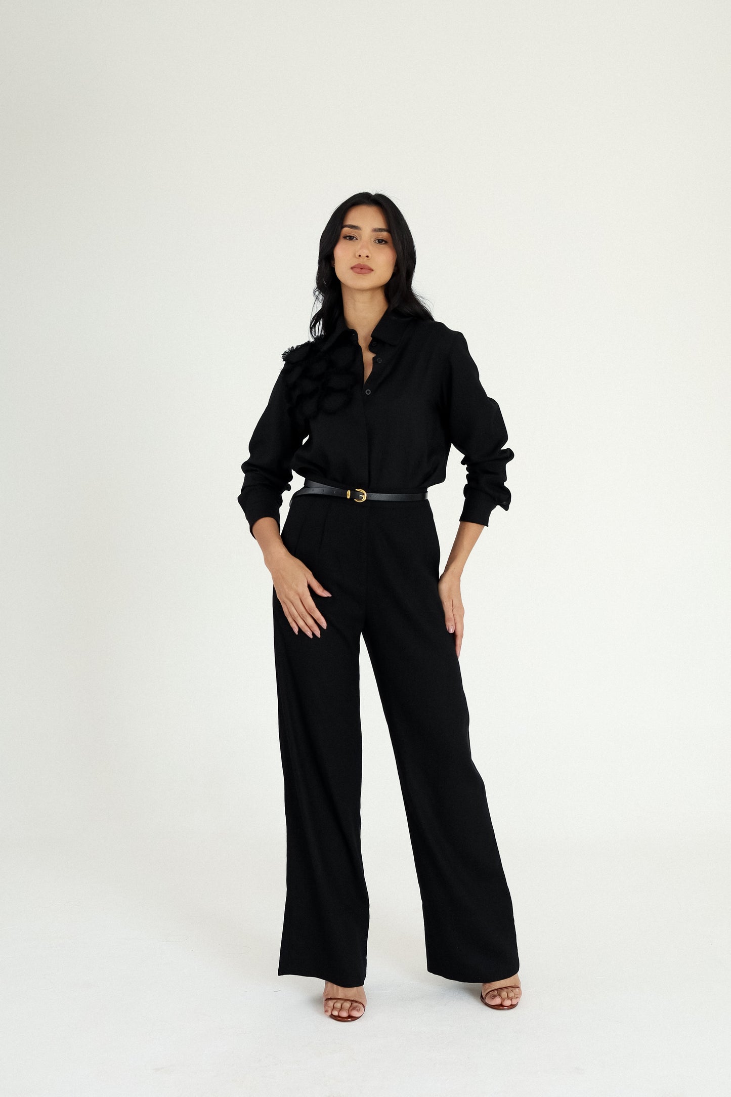 Calça Pantalona Com Pregas Rio Negro Soul Hara