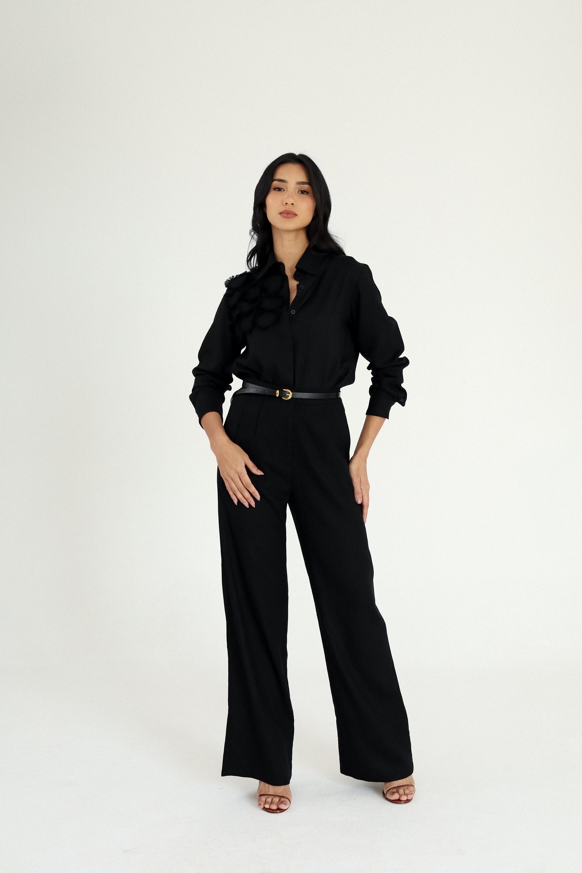 Calça Pantalona Com Pregas Rio Negro Soul Hara