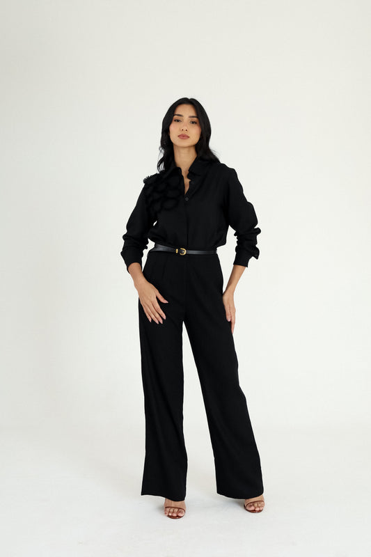 Calça Pantalona Com Pregas Rio Negro Soul Hara