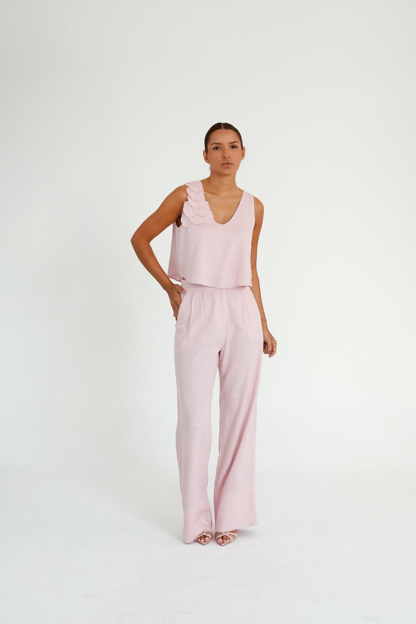 Regata Cropped Com Escamas Céu Rosa Soul Hara