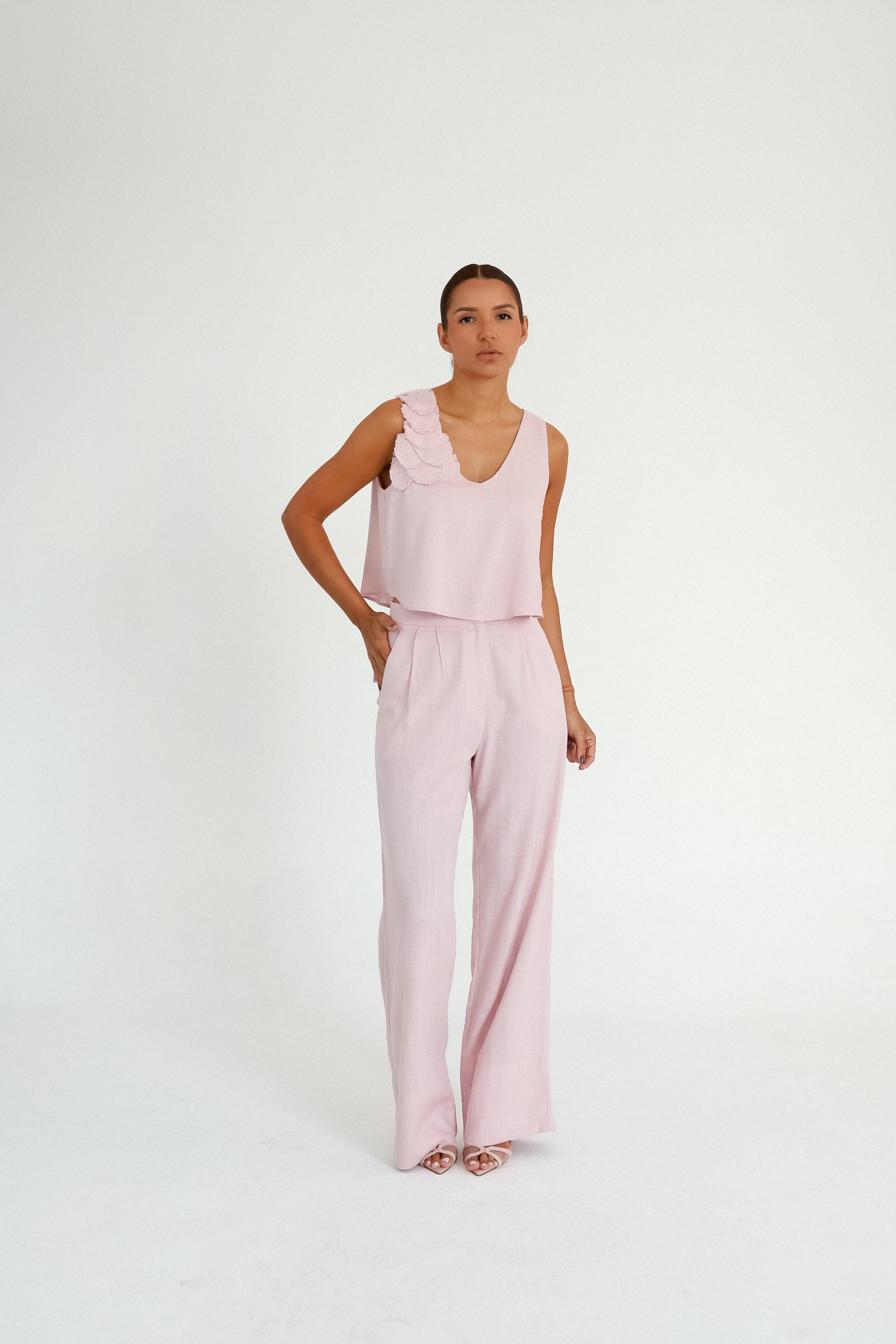 Regata Cropped Com Escamas Céu Rosa Soul Hara