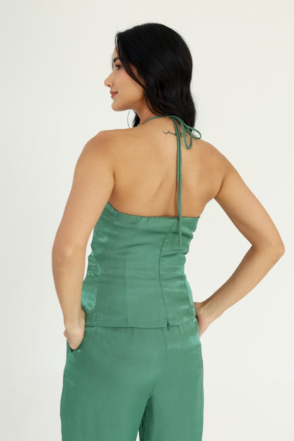 Corset Pregas Cintilante Verde Soul Hara