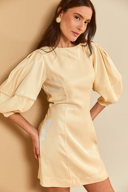 Vestido Mini Cintilante Amarelo Soul Hara