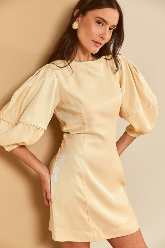 Vestido Mini Cintilante Amarelo Soul Hara