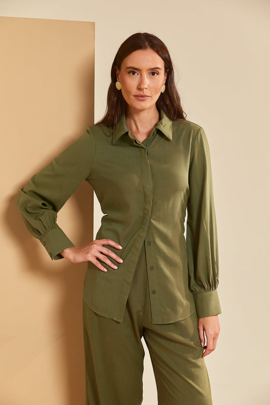 Camisa Manga Folha Verde Militar Soul Hara
