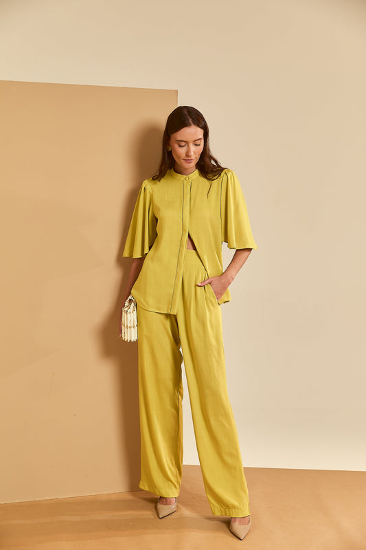 Calça Pantalona Essencial  Verde Abacate Soul Hara