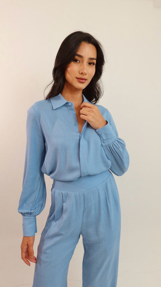 Camisa de Punho New Essencial Azul Céu Soul Hara
