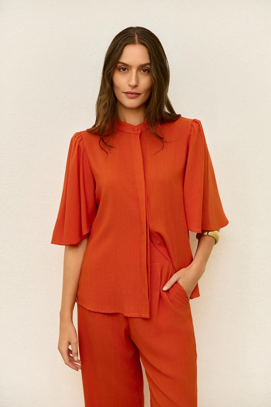 Blusa Manga Folha Terracota Soul Hara