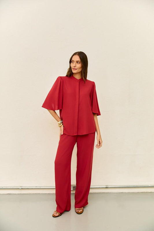 Blusa Manga Folha Vermelha Soul Hara