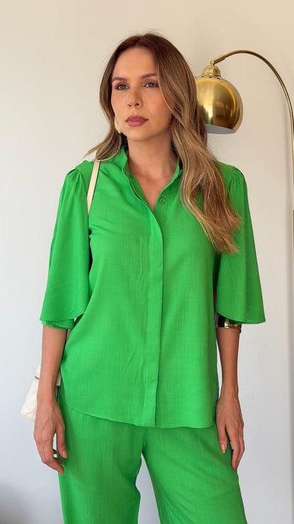 Camisa Manga Folha Verde Soul Hara