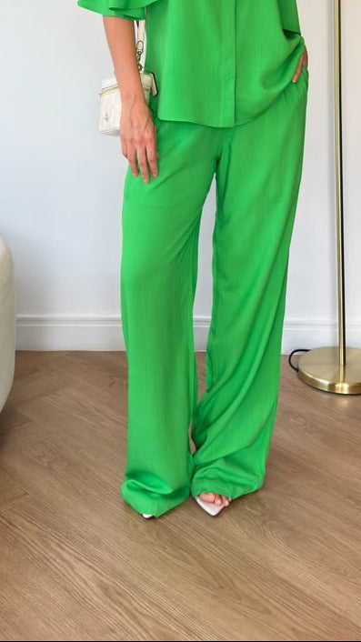 Calça Pantalona Essencial  Verde Soul Hara