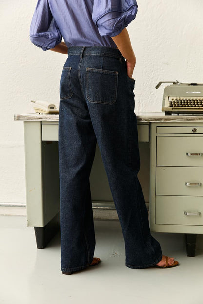 Calça Wide Lag Jeans Escuro Soul Hara
