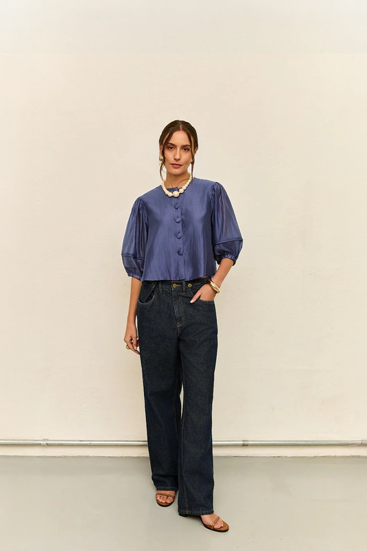 Camisa Cropped Azul Soul Hara