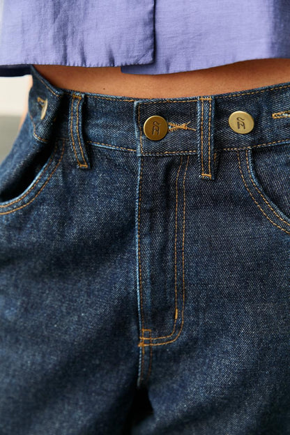 Calça Wide Lag Jeans Escuro Soul Hara